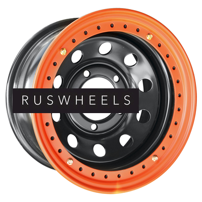 Диски Off-Road Wheels 8x16/5x150 ET-3 D113 Тойота Ленд Крузер 100 Черный с бедлоком (оранжевый)